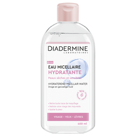 Eau micellaire hydratante pour peaux sèches et sensibles DIADERMINE, flacon de 400ml