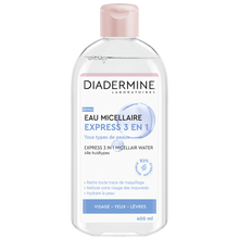 Eau micellaire express 3en1 visage et yeux DIADERMINE, flacon de 400ml