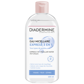 Eau micellaire express 3en1 visage et yeux DIADERMINE, flacon de 400ml