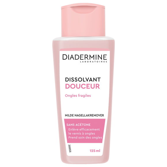 Dissolvant douceur ongles fragiles & sensibles DIADERMINE, flacon de 125ml
