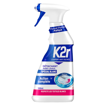 Détachant Pistolet avant lavage spécial blanc K2R - 500ml