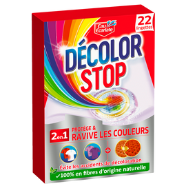 Lingette anti-décoloration ravive couleurs DECOLOR STOP - 22 lingettes