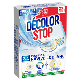 Lingette anti-décoloration ravive le blanc DECOLOR STOP - 22 lingettes