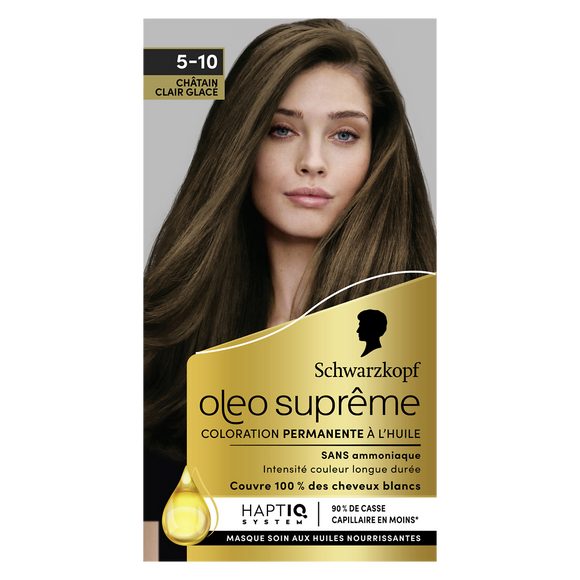 Coloration permanente châtain clair glacé SCHWARZKOPF OLEO SUPREME - 165ml