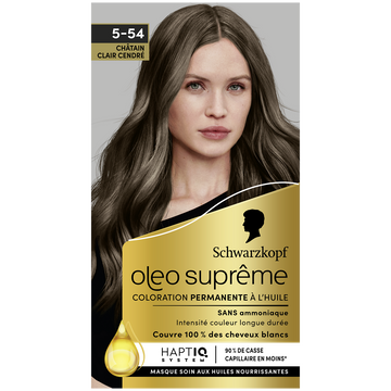 Coloration permanente châtain clair cendré SCHWARZKOPF OLEO SUPREME -165ml