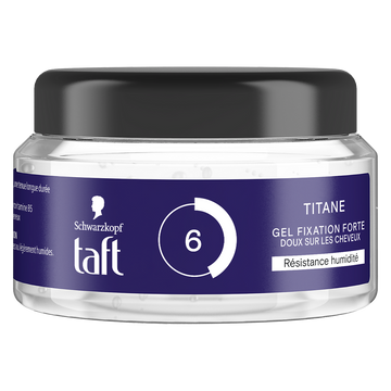 Gel coiffant Titane fixation forte résistant à l'humidité pot TAFT - 250ml