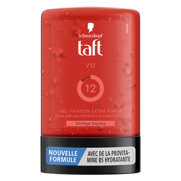 Gel coiffant V12 fixation extra forte séchage express tube TAFT 300ml