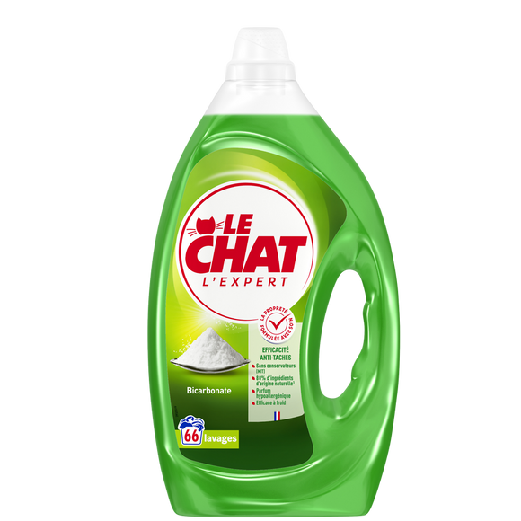 Lessive liquide Expert bicarbonate anti-taches LE CHAT - 66 lavages