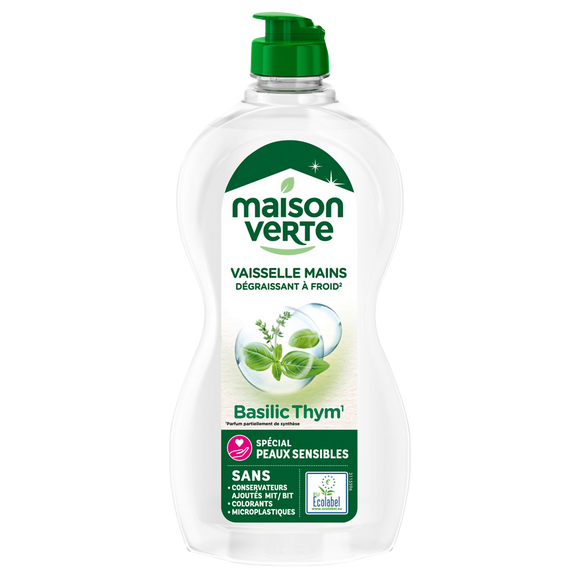 Liquide vaisselle thym et basilic MAISON VERTE - 500ml