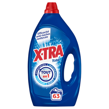 X-TRA - Lessive liquide - 4+1 - 63 lavages - 2.835 l