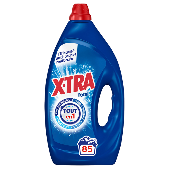 X-TRA - Lessive liquide - 4+1 - Classique - 85 lavages - 3.825 l