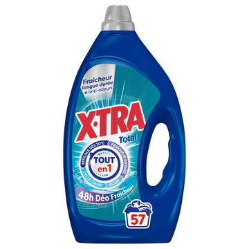 Lessive liquide XTRA TOTAL fraîcheur givre 57 lavages 2,565L