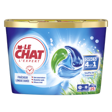 LE CHAT - Lessive en doses - 4 en 1 - Souffle de Fraîcheur - 25 lavages - 412 g