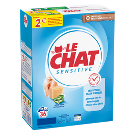 Lessive poudre sensitive savon de marseille LE CHAT - 36 lavages