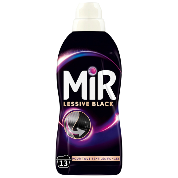 MIR - Lessive liquide - Lavage à la main,Soin couleurs & noir - 13 lavages - 0.65 l