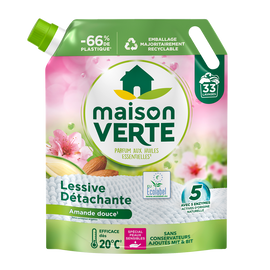 Lessive capsule doypack amande peaux sensibles MAISON VERTE - 33 Lavages