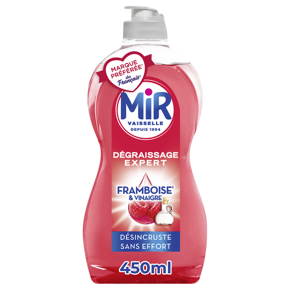 Liquide vaisselle vinaigre framboise dégraissant MIR VAISSELLE - 450ml