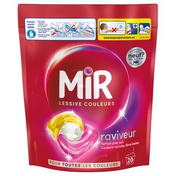 Lessive capsule ravive les couleurs formule 3 en 1 MIR LESSIVE - X20