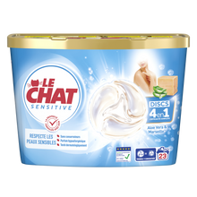 LE CHAT - Lessive en doses - Hypoallergénique - 4 en 1 - Aloe Vera &Marseille - 23 lavages - 380 g