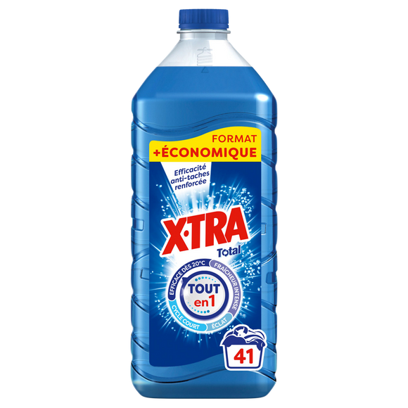 X-TRA - Lessive liquide - 4+1 - 41 lavages - 1.845 l