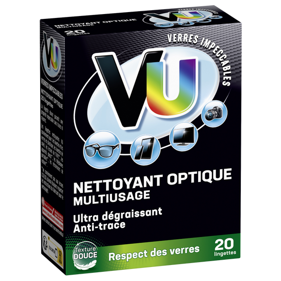 Nettoyant lunettes Vu étui 20 pochettes