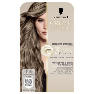 Crème SUPREME Schwarzkopf 7-16 blond foncé cendré