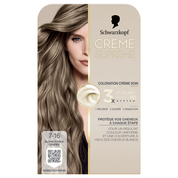 Crème SUPREME Schwarzkopf 7-16 blond foncé cendré