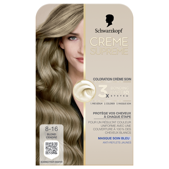 Crème SUPREME Schwarzkopf 8-16 blond clair cendré