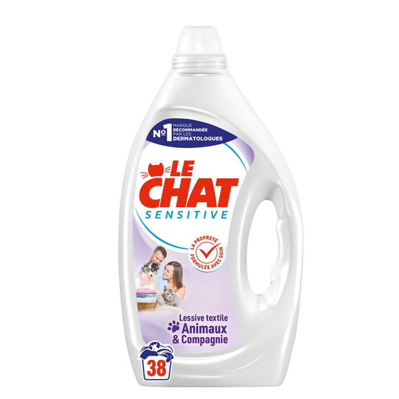 Lessive LE CHAT sensitive animaux et cie 38 lavages 1,71L