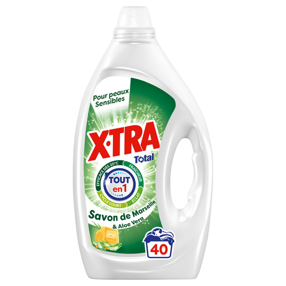Lessive X-TRA Marseille 40 lavages 1,8L