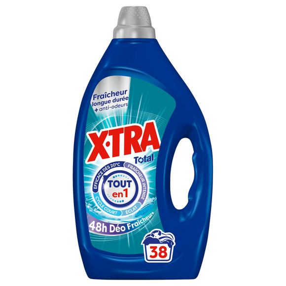 Lessive XTra Total Déo Fraîcheur+ Givré 38 lavages 1,71L