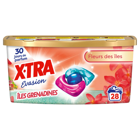 Lessive X-TRA caps évasion Iles Grenadines x28