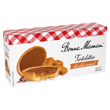 Biscuits Tartelettes chocolat au lait caramel BONNE MAMAN, 135g