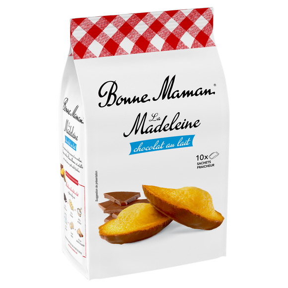 Madeleines au chocolat au lait BONNE MAMAN - x10 sachets - Le paquet de 300g