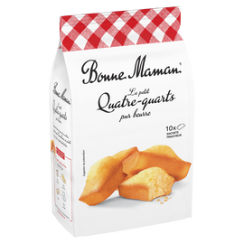 Gâteaux Petits quatre quarts pur beurre BONNE MAMAN -  x10 sachets - Le paquet de 300g