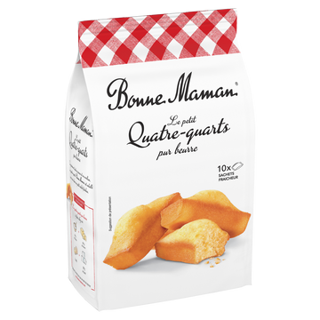 Gâteaux Petits quatre quarts pur beurre BONNE MAMAN -  x10 sachets - Le paquet de 300g