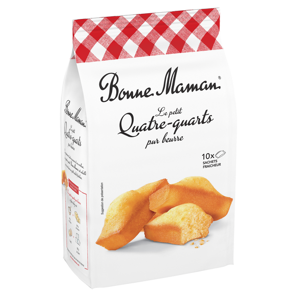 Gâteaux Petits quatre quarts pur beurre BONNE MAMAN -  x10 sachets - Le paquet de 300g