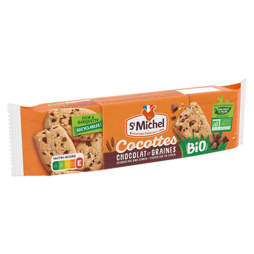 Biscuits bio Cocottes au chocolat et graines ST MICHEL, 140g
