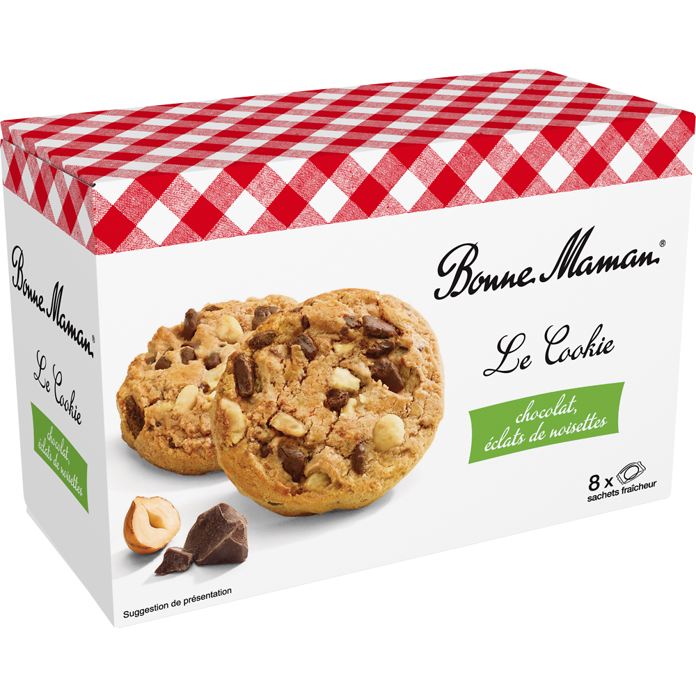 Cookies chocolat noisette BONNE MAMAN, 225g
