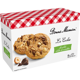 Cookies chocolat noisette BONNE MAMAN, 225g