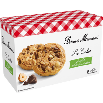 Cookies chocolat noisette BONNE MAMAN, 225g