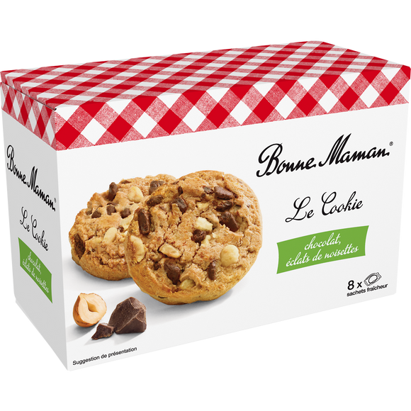 Cookies chocolat noisette BONNE MAMAN, 225g