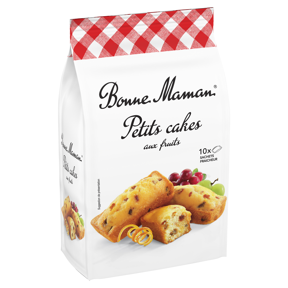 Gâteaux Petits cakes aux fruits BONNE MAMAN -  x10 sachets - Le paquetde 300g