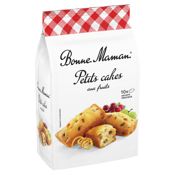Gâteaux Petits cakes aux fruits BONNE MAMAN -  x10 sachets - Le paquetde 300g