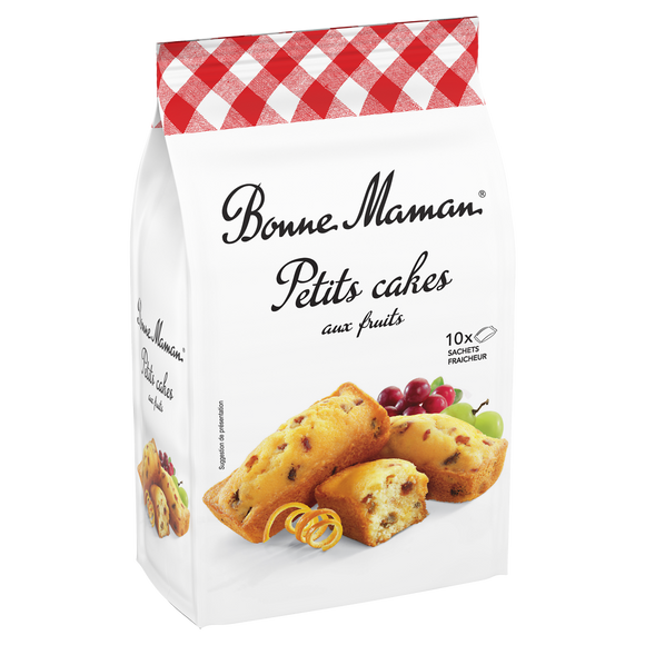 Gâteaux Petits cakes aux fruits BONNE MAMAN -  x10 sachets - Le paquetde 300g