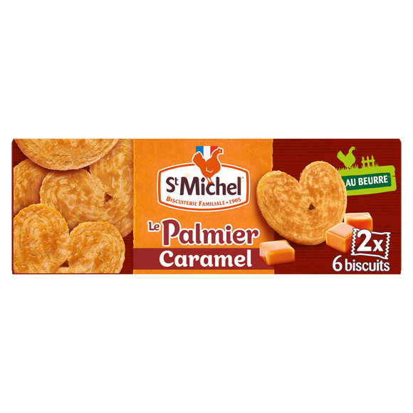 Biscuits Le Palmier caramel - ST MICHEL - 2x6 biscuits - 100g
