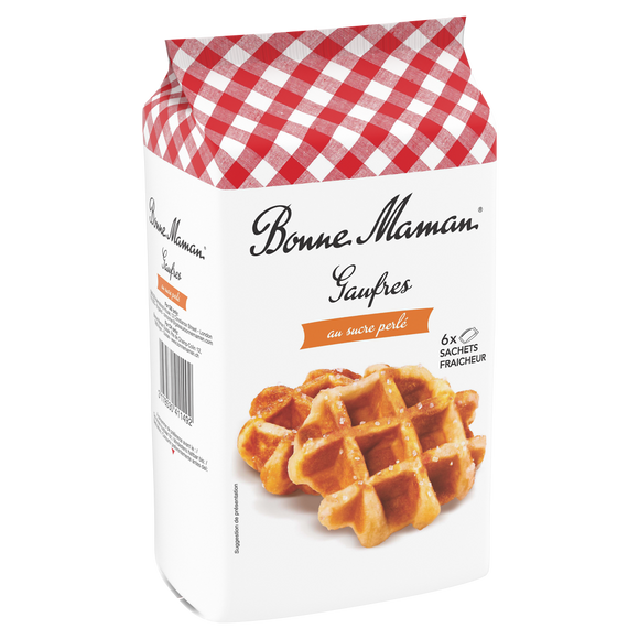 Gaufres liégeoises au sucre perlé BONNE MAMAN - x6 sachets - Le paquetde 300g