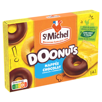 Doonuts nappés chocolat, SAINT MICHEL, paquet, 180g