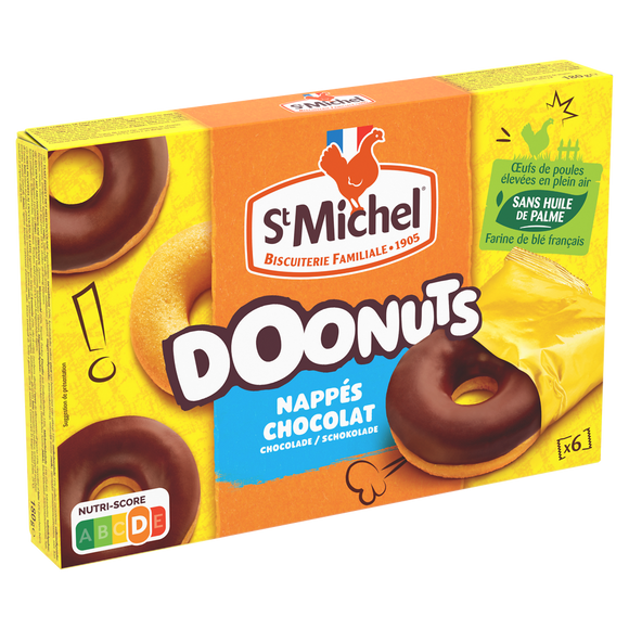Doonuts nappés chocolat, SAINT MICHEL, paquet, 180g