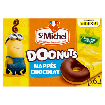 Doonuts nappés chocolat SAINT MICHEL x6 180g